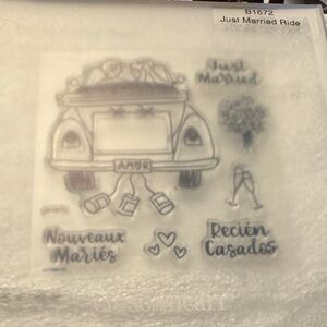 Just Married Ride Clear Stamp Set - White by Close to My Heart